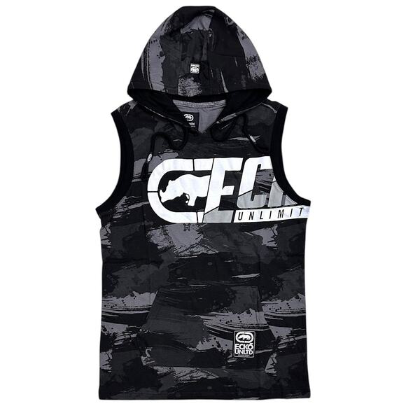 Ecko Unltd Men's Hoodie T-Shirt Broad Stroke Camo Sleeveless Tee in Night Camo - Picture 1 of 4